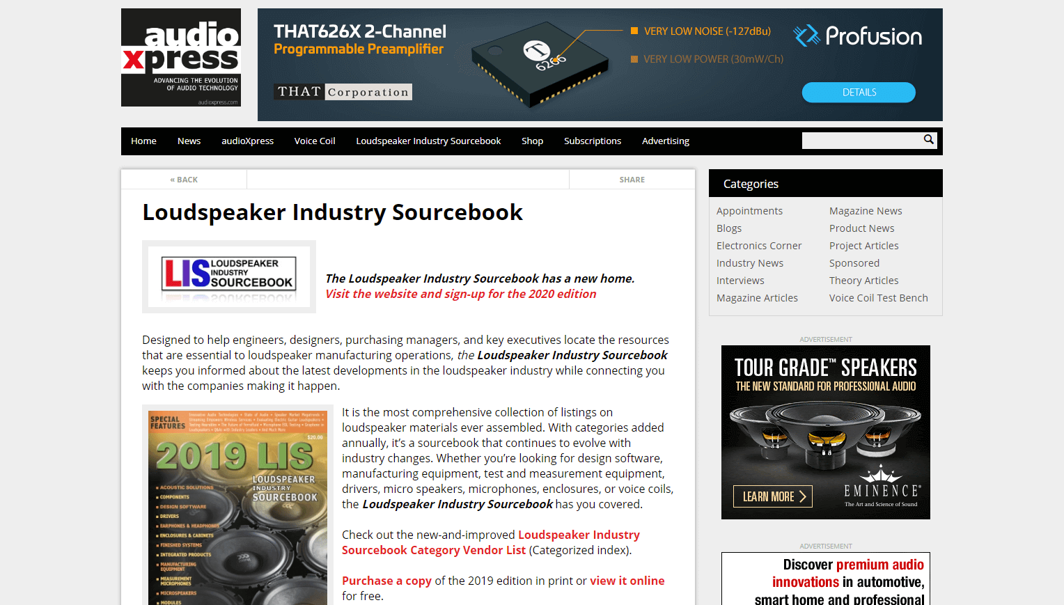Loudspeaker Industry Sourcebook audioXpress