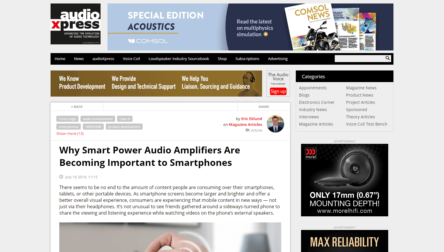Why Smart Power Audio Amplifiers Are Becoming Important to Smartphones audioXpress